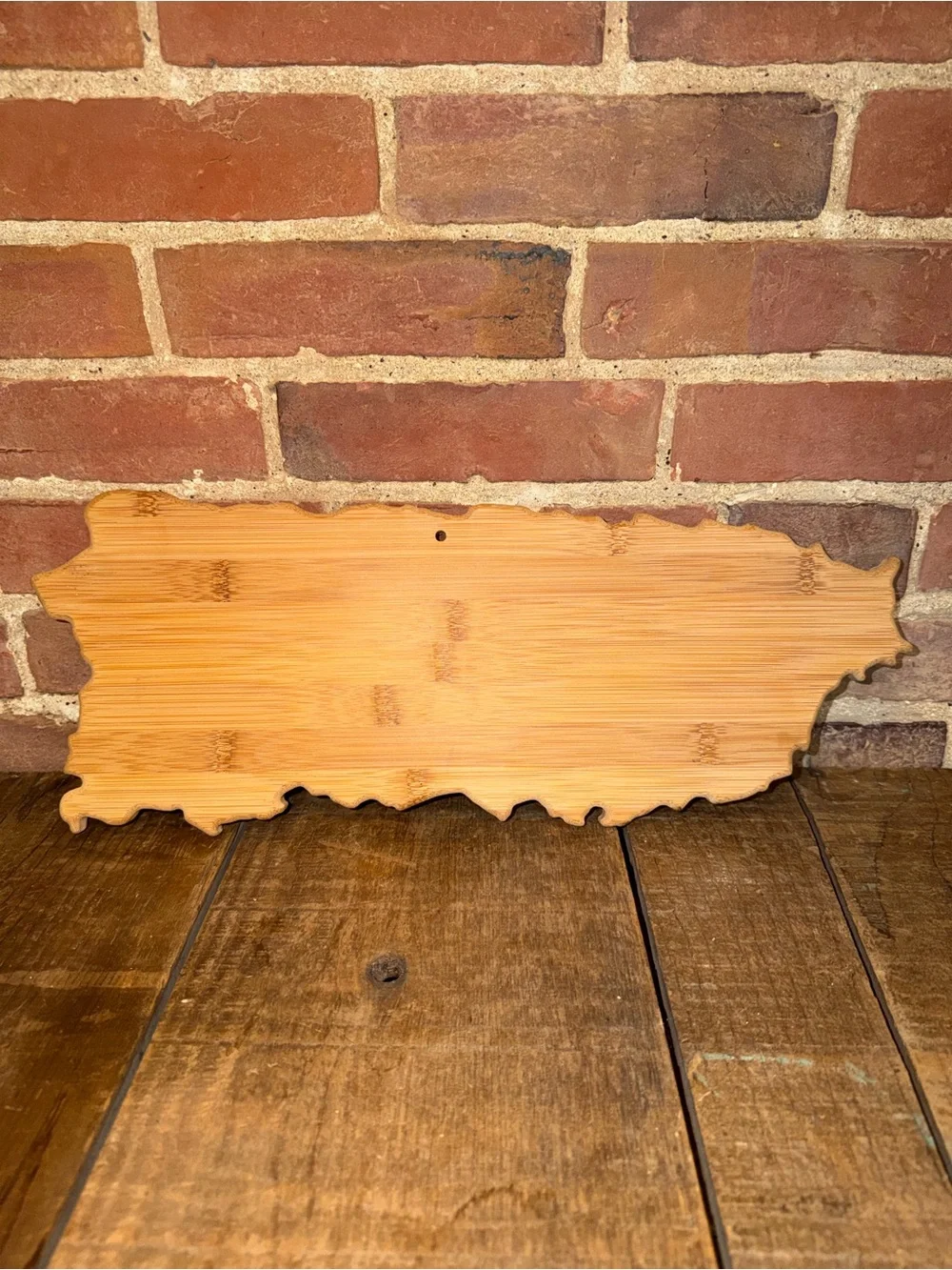 Totally Bamboo Puerto Rico Shaped Cutting Board Charcuterie Serving Tray